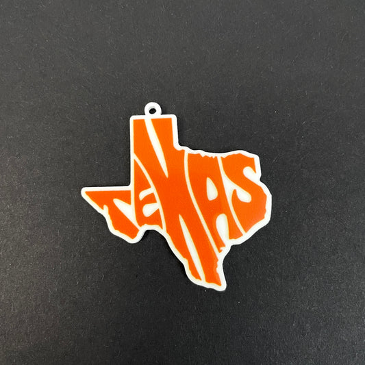 Texas Shaped Orange Planar Resin Flatback with Hole