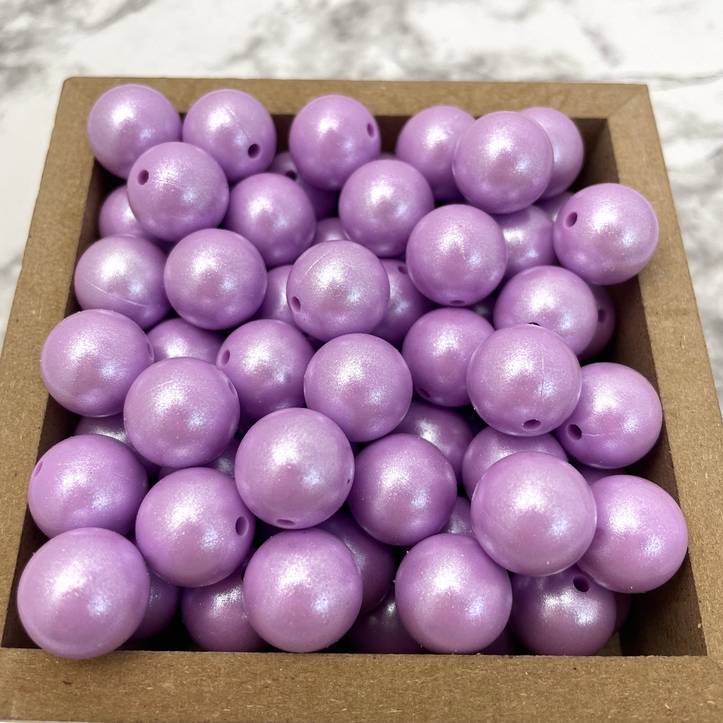 15mm Round Silicone Beads - Lilac Opal