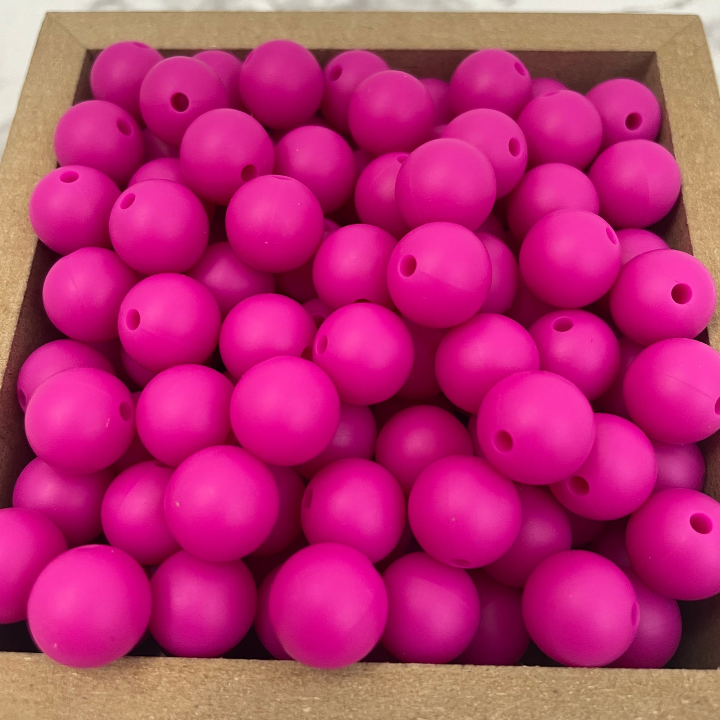 12mm Round Silicone Beads - Violet Red