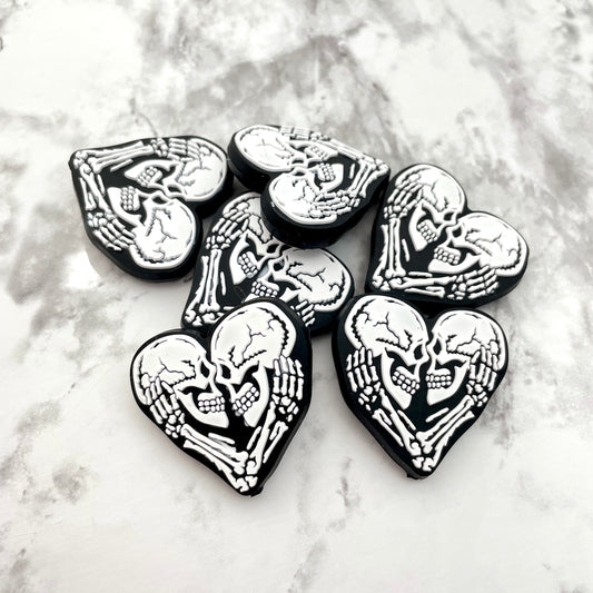 Skeleton Heart Silicone Focal Bead