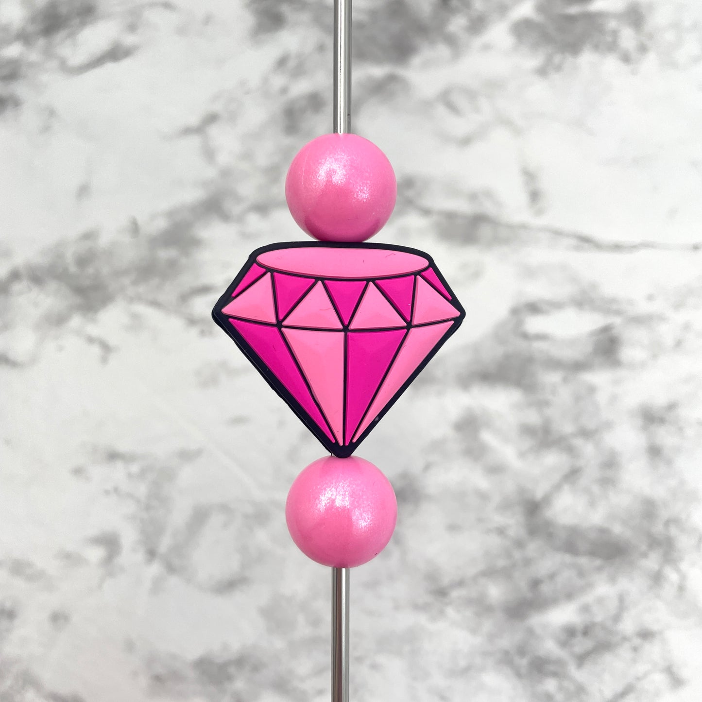 Pink Diamond Silicone Focal Bead