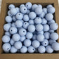 12mm Round Silicone Beads - Pastel Blue