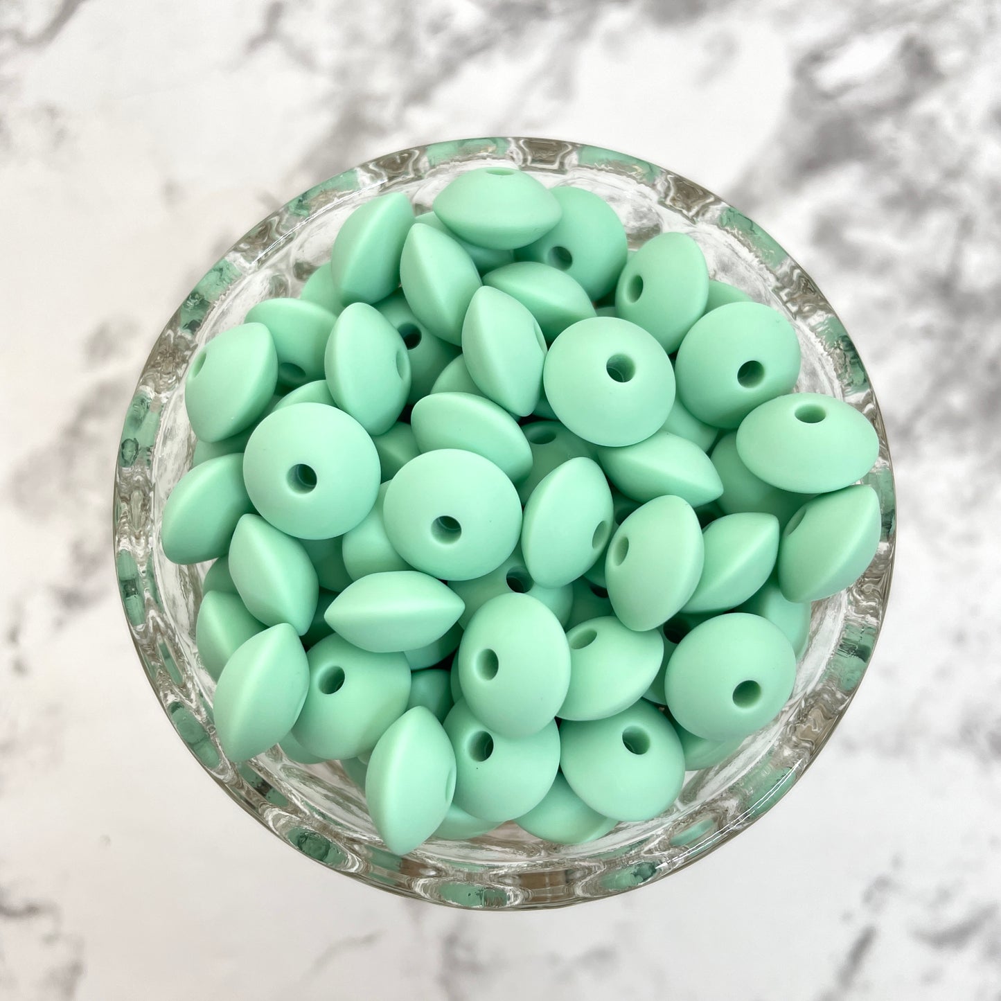 12mm Lentil Silicone Beads - Mint