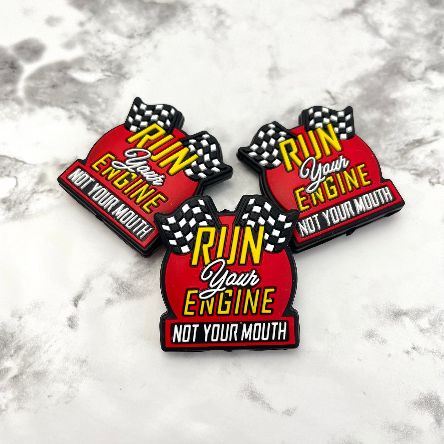 Run Your Engine Not Your Mouth Silicone Focal Bead