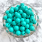 9mm Round Silicone Beads - Turquoise