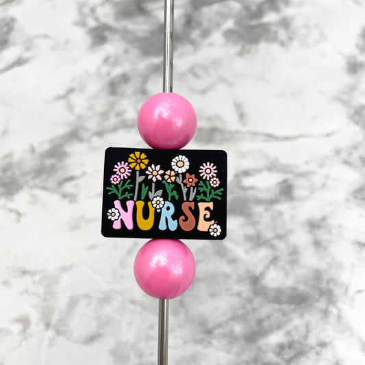 Nurse Flowers Silicone Focal Bead