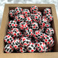 15mm Round Silicone Beads - Card Suits Print