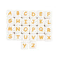 12mm Letter Silicone Beads - White with Gold Letter - Alphabet Pack