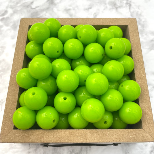 15mm Round Silicone Beads - Chartreuse Liquid