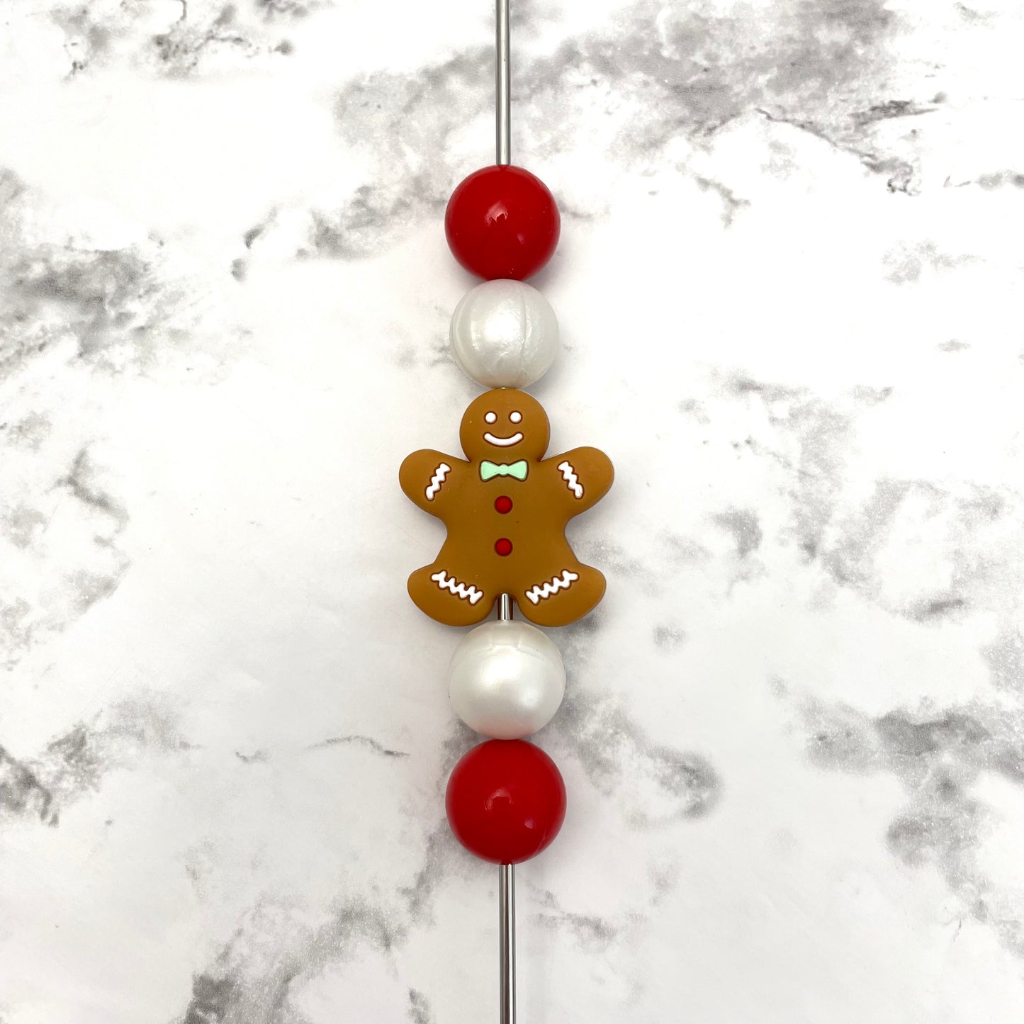 Gingerbread Man Silicone Focal Bead