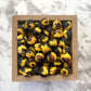 15mm Round Silicone Beads - Black Sunflower Print