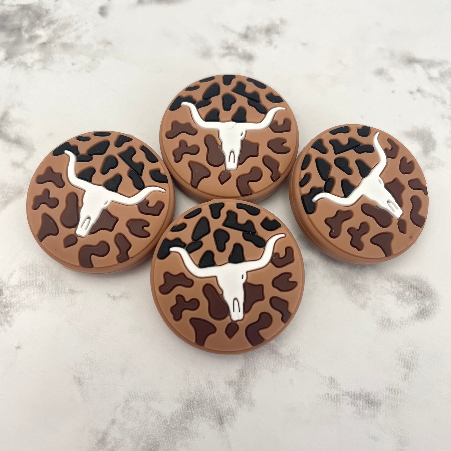 Leopard Longhorn Silicone Focal Bead