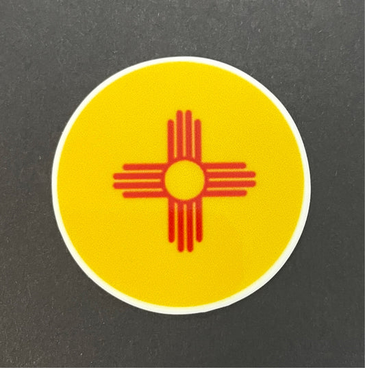 New Mexico Flag Round Planar Resin Flatback