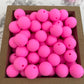 15mm Round Silicone Beads - Bubblegum Pink