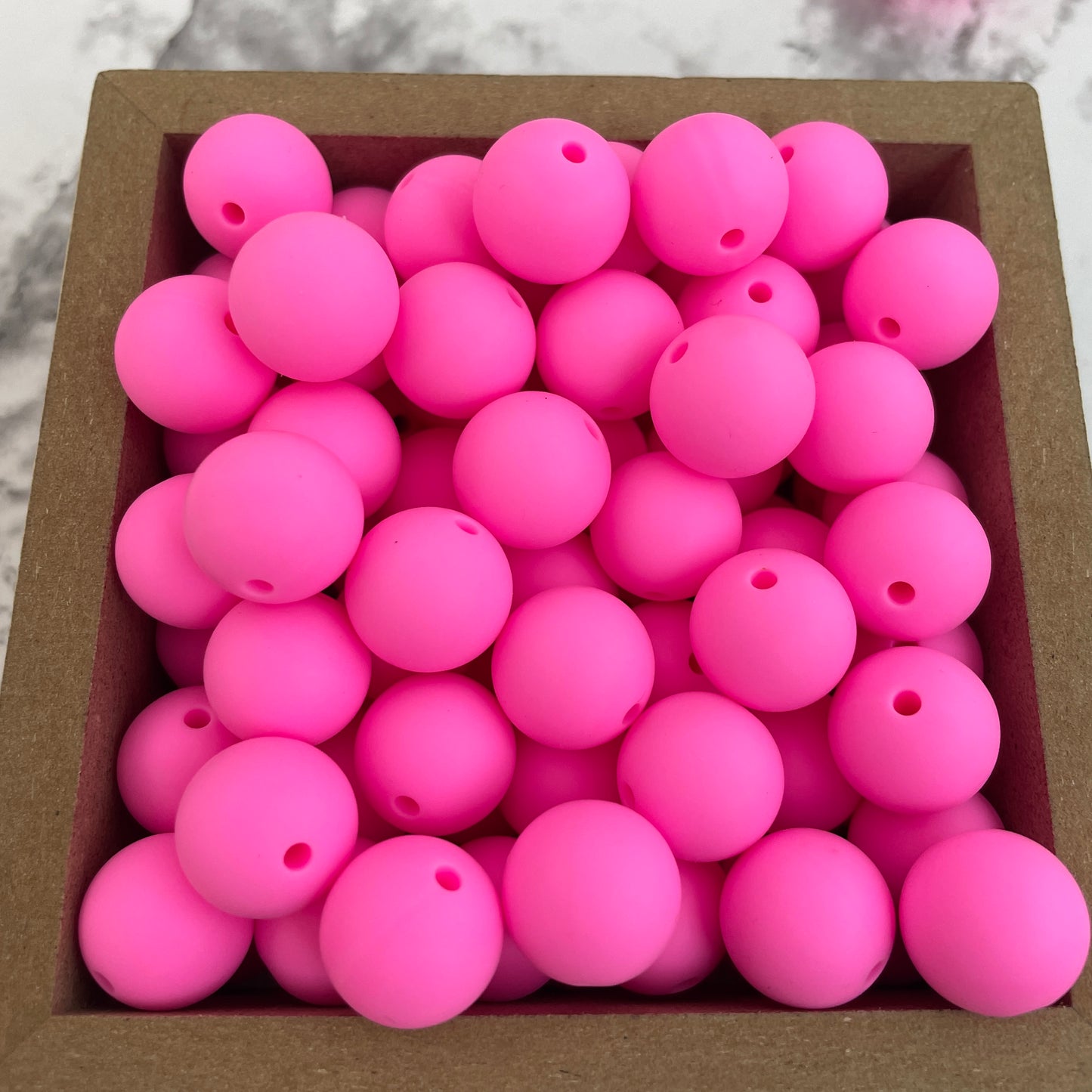 15mm Round Silicone Beads - Bubblegum Pink