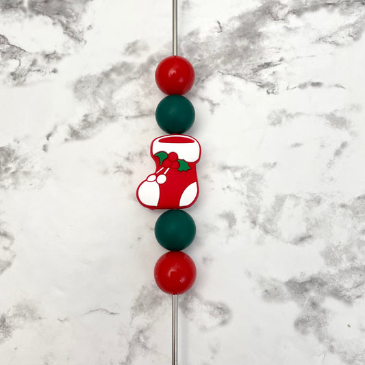 Christmas Stocking Silicone Focal Bead