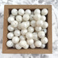 15mm Round Silicone Beads - White Pearl