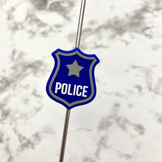 Police Badge Silicone Focal Bead