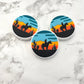 Western Sunset Round Silicone Focal Bead