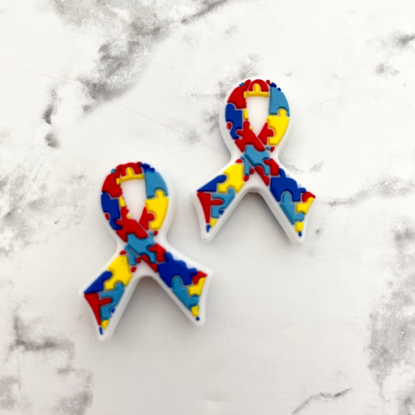 Autism Ribbon Silicone Focal Bead