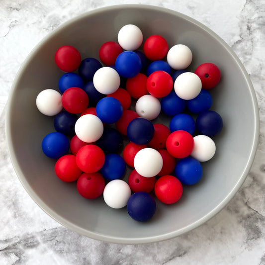 Patriotic Basics Silicone Bead Packs (50pcs)