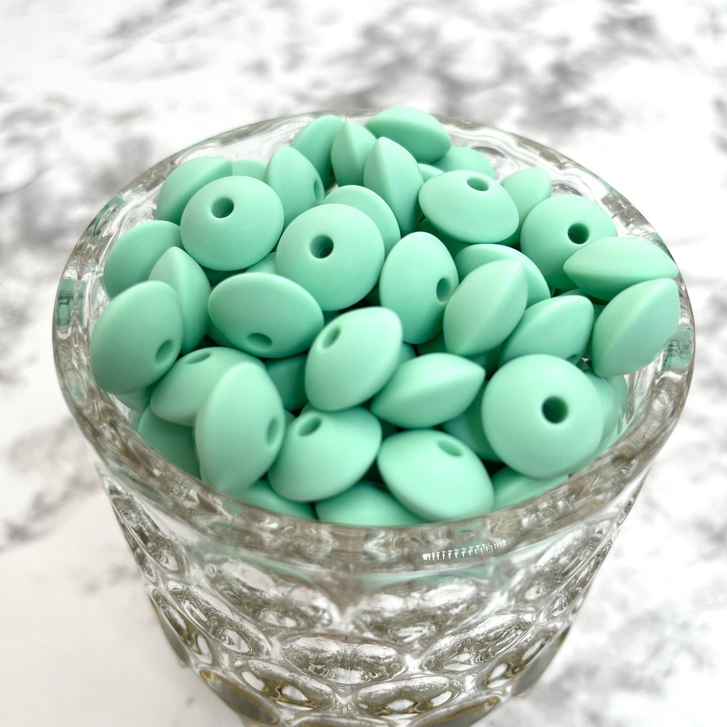 12mm Lentil Silicone Beads - Mint