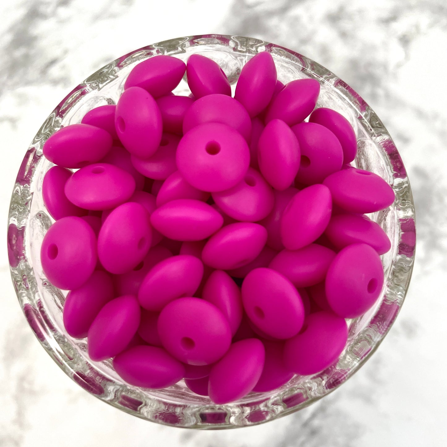 12mm Lentil Silicone Beads - Violet Red