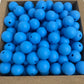 12mm Round Silicone Beads - Deep Sky Blue