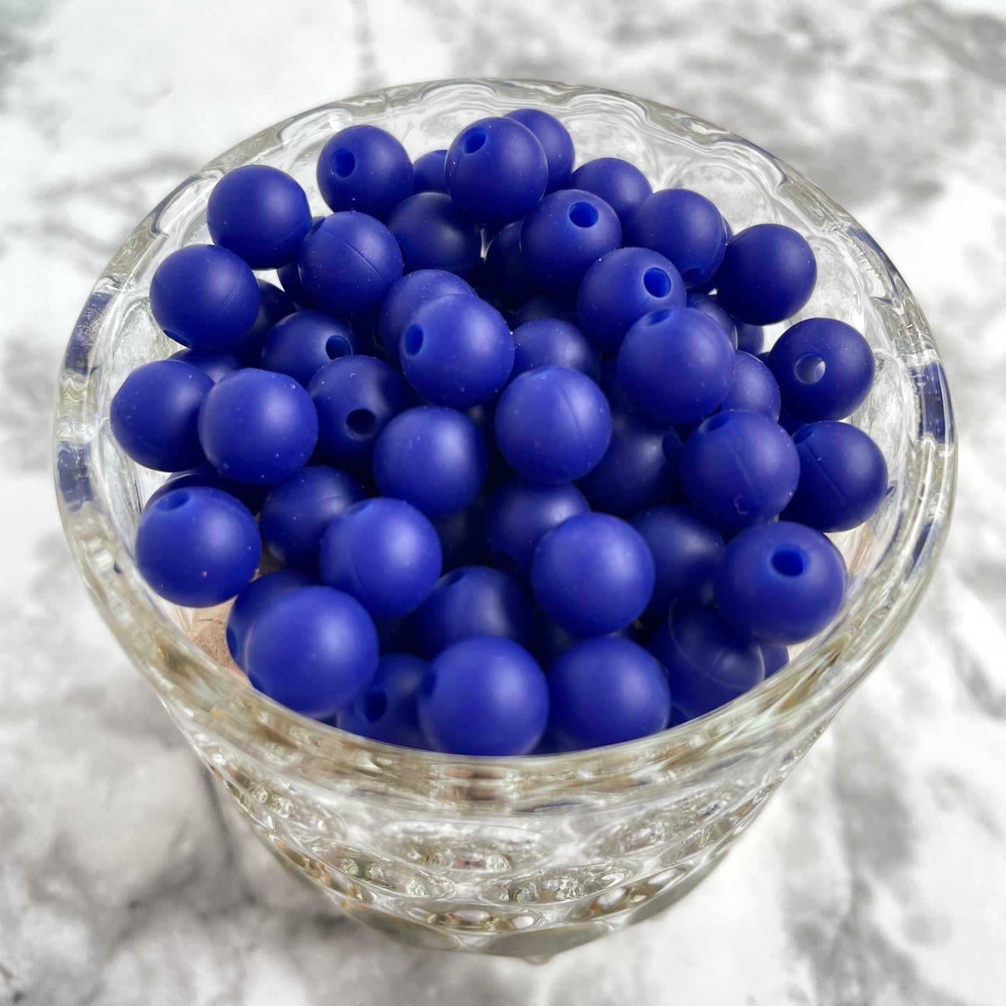 9mm Round Silicone Beads - Navy Blue