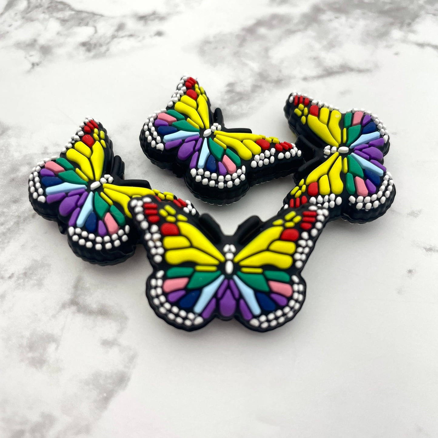 Rainbow Butterfly Silicone Focal Bead