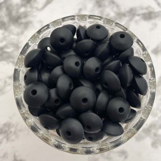 Sunrony 50/100Pcs Silicone Lentil Beads 12mm Eco-Friendly Bead For