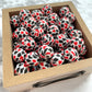 15mm Round Silicone Beads - Card Suits Print