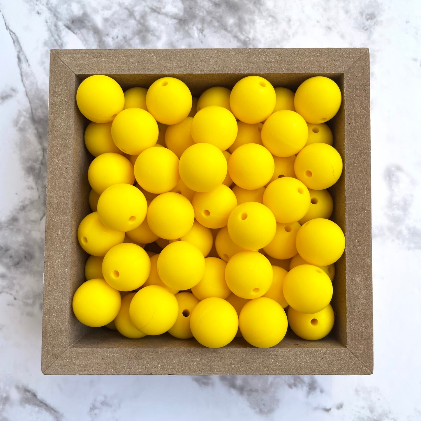 15mm Round Silicone Beads - Yellow