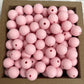 12mm Round Silicone Beads - Quartz Pink