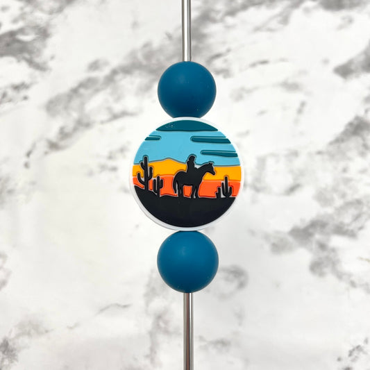 Western Sunset Round Silicone Focal Bead