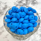 12mm Lentil Silicone Beads - Deep Sky Blue