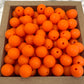 12mm Round Silicone Beads - Orange