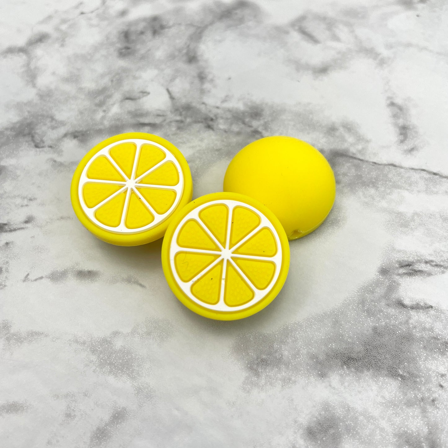 Lemon 3D Silicone Focal Bead