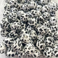 15mm Round Silicone Beads - Black Cow Print