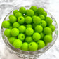 9mm Round Silicone Beads - Chartreuse Green