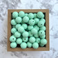 15mm Round Silicone Beads - Mint