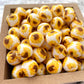 15mm Round Silicone Beads - White Sunflower Print