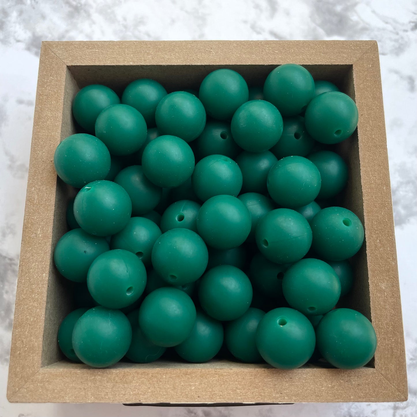 15mm Round Silicone Beads - Atrovirens