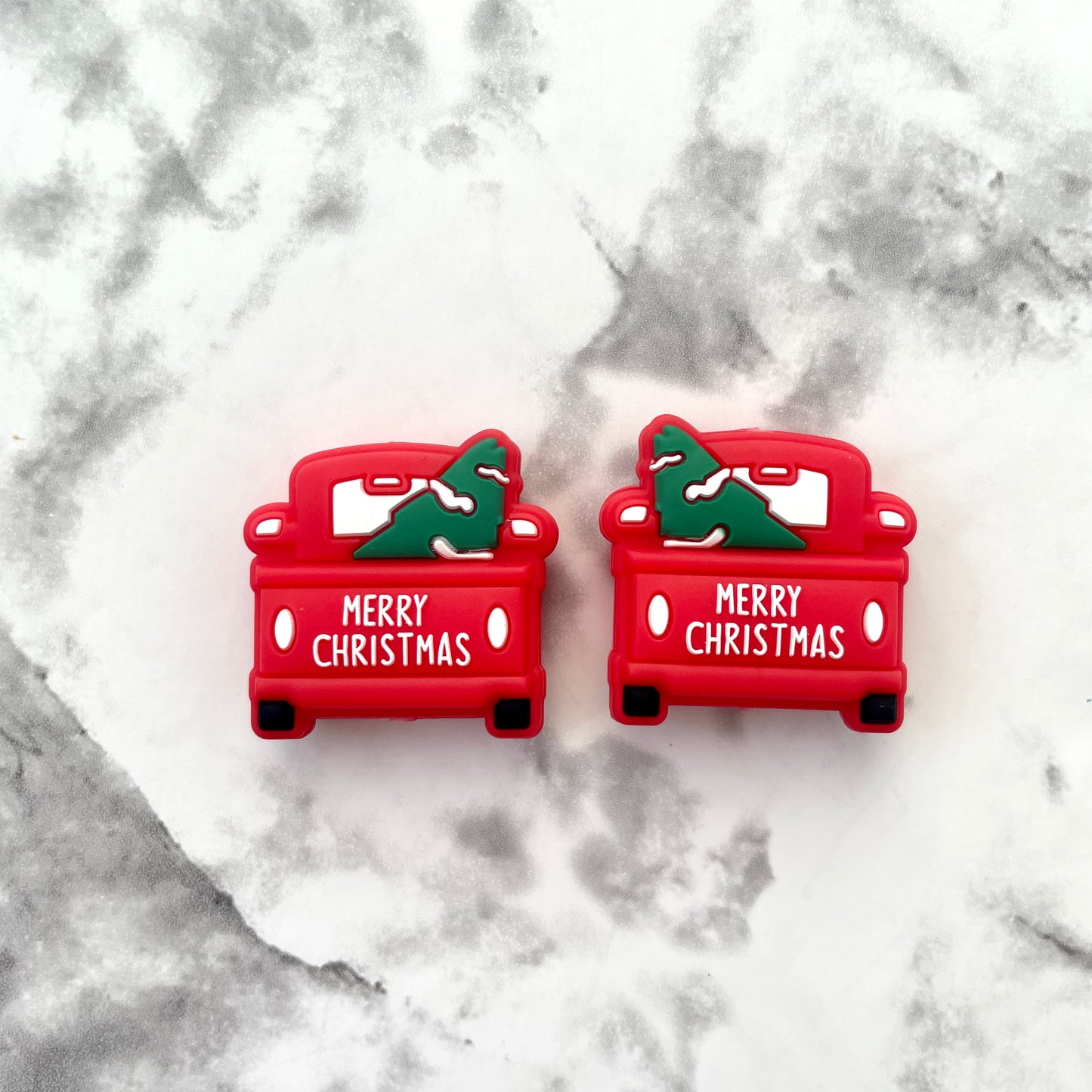 Christmas Truck Silicone Focal Bead