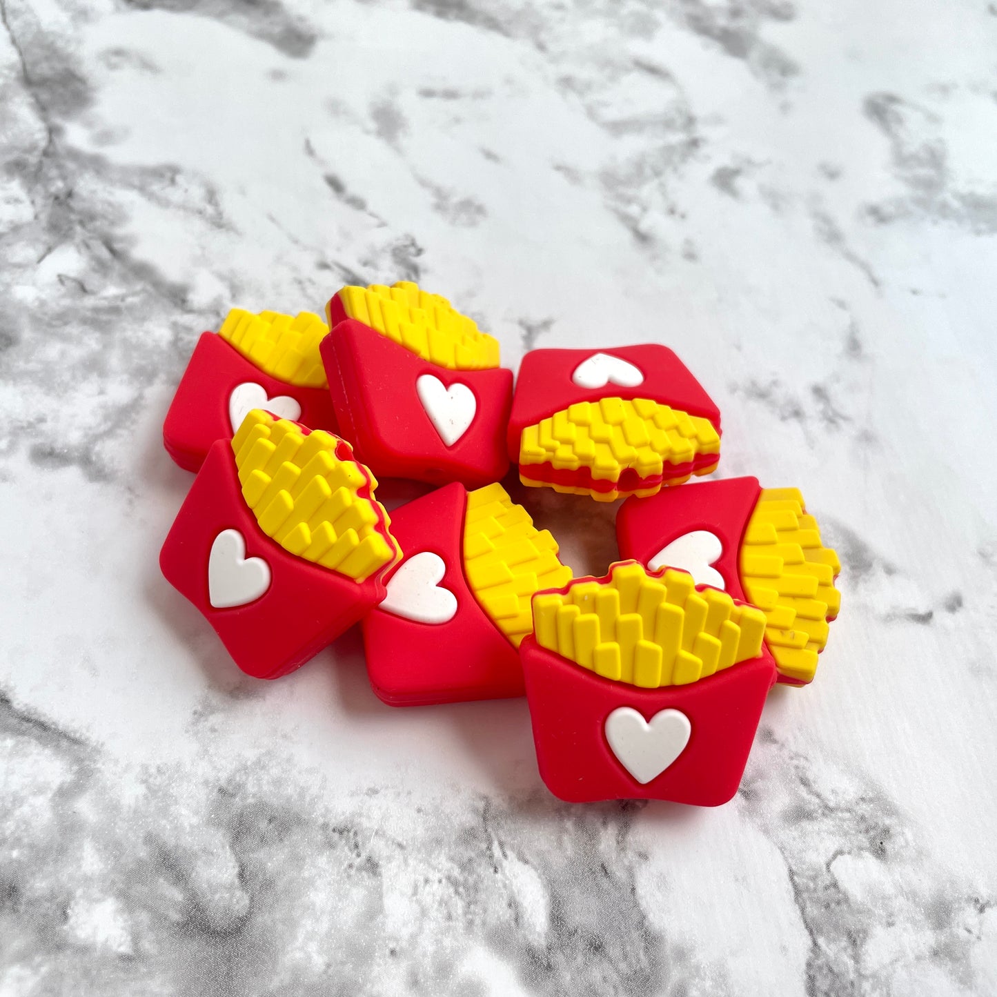 French Fries Love Silicone Focal Bead