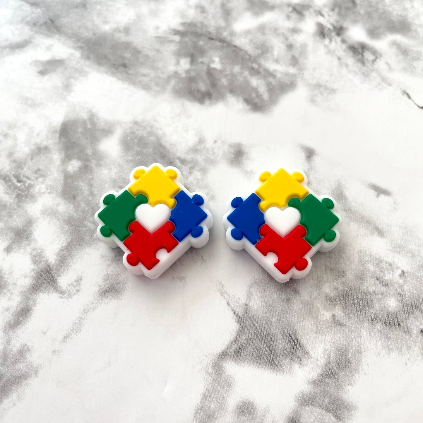 Autism Puzzle Piece Silicone Focal Bead