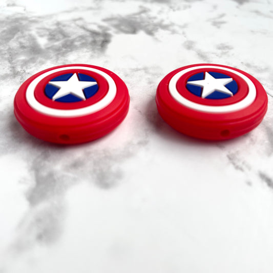 Captain USA Shield Silicone Focal Bead