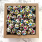 15mm Round Silicone Beads - Colorful Leopard Print