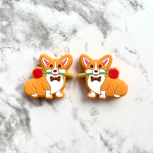 Corgie Dog Silicone Focal Bead