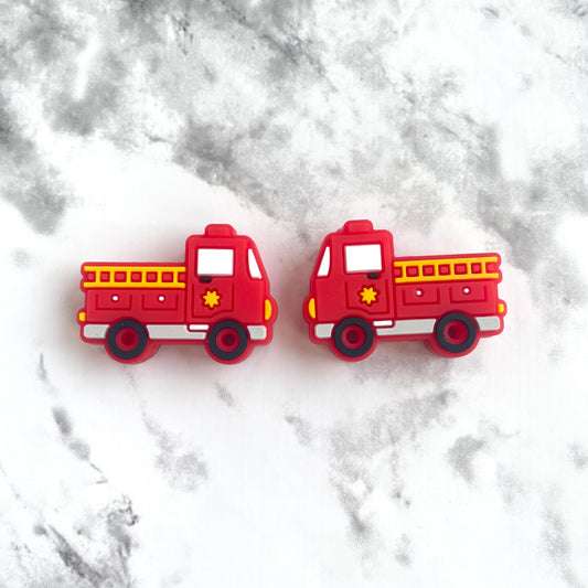 Firetruck Silicone Focal Bead